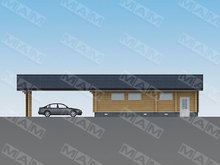 Проект удобного гаража с деревянным фасадом