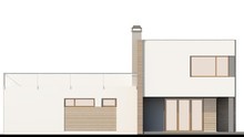 Проект двухэтажного дома модерн с террасой над гаражом