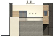 Проект двухэтажного модернистского коттеджа с гаражом и террасой