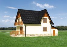 Стильный загородный дом с острой крышей площадью 230 m²