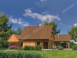 Деревянный дом с большой террасой