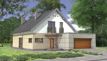 Стильный дом с двухскатной крышей
