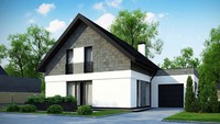 Проект дома с гаражом и мансардой общей площадью 176 кв.м.