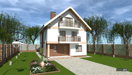 Проект трехэтажного дома общей площадью 252 кв.м.