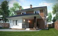 Архитектурный проект двухэтажного дома с террасой площадью 200 m²