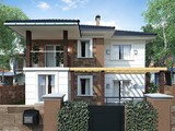 Архитектурный проект двухэтажного дома с террасой площадью 200 m²