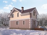 Проект небольшого загородного двухэтажного дома 130 m²