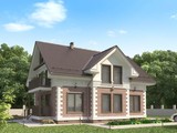 Проект классического мансардного дома с кирпичным фасадом
