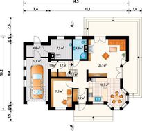 Коттедж более 150 m² с угловым эркером