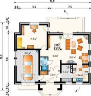 Коттедж в два этажа со стильной открытой террасой