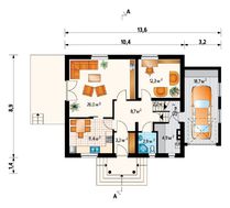 Живописный дом с высоким крыльцом и террасой