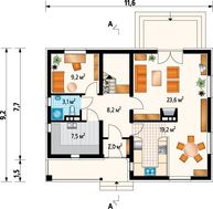 Мансардный коттедж в классическом стиле 9 на 12 м