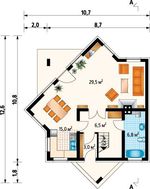 Двухквартирный таунхаус с гостиной необычной формы