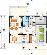 Чертеж прекрасного коттеджа площадью 177 кв. м в чешском стиле