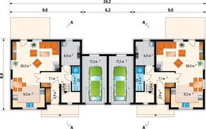 Архитектурный проект большой загородной виллы с гаражом