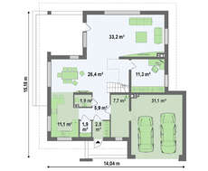 Проект современного двухэтажного дома площадью 240 кв.м.