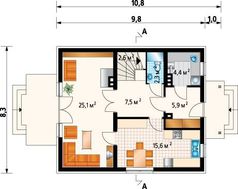 Красивая загородная усадьба с мансардой и небольшим балконом
