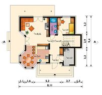 Прекрасный коттедж с мансардой и террасой