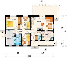 Архитектурный проект оригинальной виллы за городом с шестью спальнями и большой кухней
