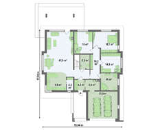 Проект дома площадью 250 кв.м.с тремя спальнями