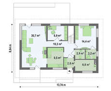 Проект двухэтажного коттеджа площадью 180 кв.м.