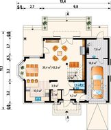 Проект стильного загородного дома с площадью 190 m²