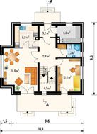 Красивый загородный дом с шестью спальнями и эркером