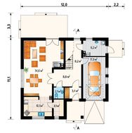 Архитектурный проект красивой усадьбы с мансардой и крыльцом