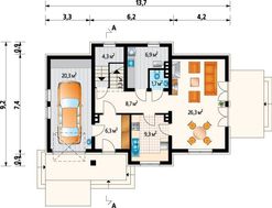 Проект симпатичного особняка с уютным мансардным этажом