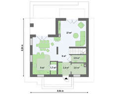 Проект небольшого коттеджа с мансардными окнами