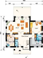 Проект современного особняка с большим балконом и пятью спальнями