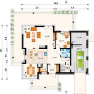 Мансардный дом с большим угловым панорамным окном