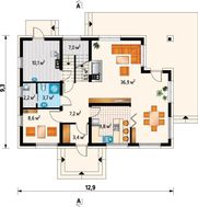 Уютный проект светлого мансардного коттеджа