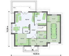 Проект дома с мансардой площадью 217 m²