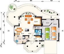 Небольшая мансардная вилла с пристроенным гаражом
