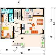 Симпатичный проект с тремя спальнями на мансардном этаже