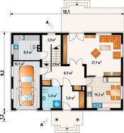 Проект дома с мансардой 9 на 13