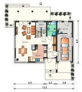 Мансардный дом с верандой