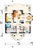 Традиционный проект дома с мансардой до 150 m²