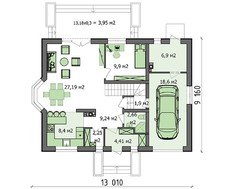 Проект стильного изящного особняка жилой площадью 180м2