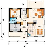 Дом с мансардой 12м на 9м