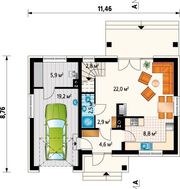 Красочный коттедж с кухней - студией