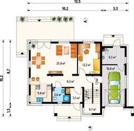 Компактный коттедж с гаражом и шестью спальнями