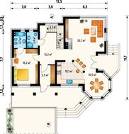 Проект усадьбы с мансардой со строгим фасадом