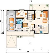 Привлекательный двухэтажный дом с просторными балконами