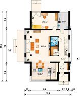 Интересный проект двухэтажного коттеджа с четырьмя спальнями