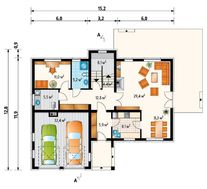 Яркий загородный двухэтажный дом с просторным гаражом