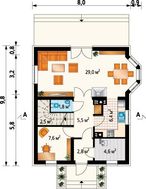 Компактный коттедж в два этажа с балконом