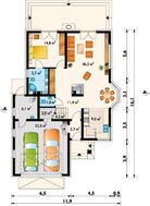 Дом с многоскатной крышей и гаражом для 2х авто