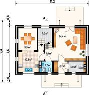 Двухэтажный коттедж с бежевым декором